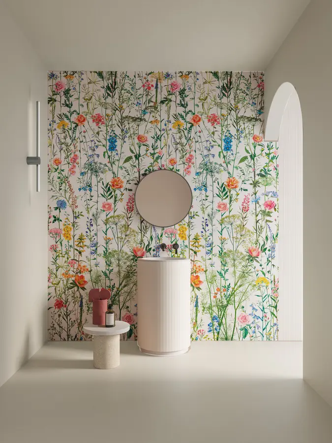 jednofarebne-obklady-decora-kolekcia Jednofarebné obklady DECORA – kúpeľňa s kvetinovým obkladom
